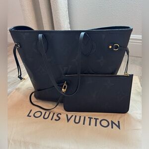 AUTHENTIC Louis Vuitton Neverfull MM in Monogram Empreinte Leather